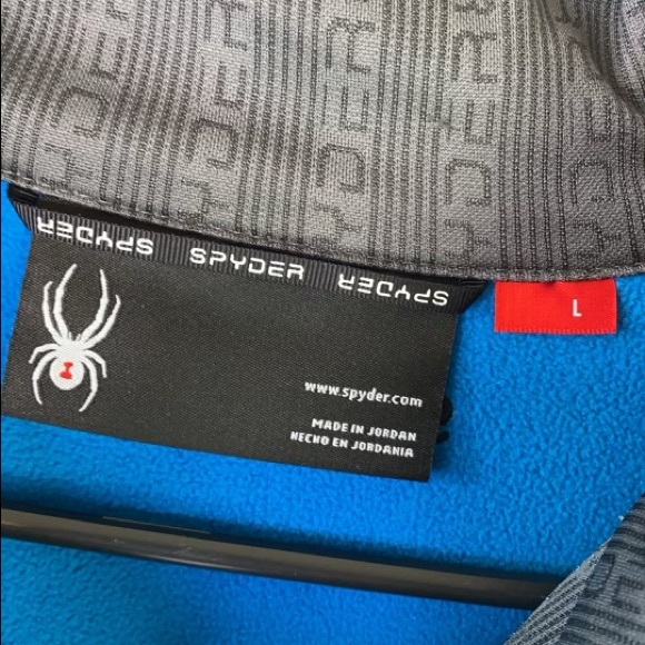 SPYDER Blue Fleece Lined Knit Jacket | L - Picture 7 of 10